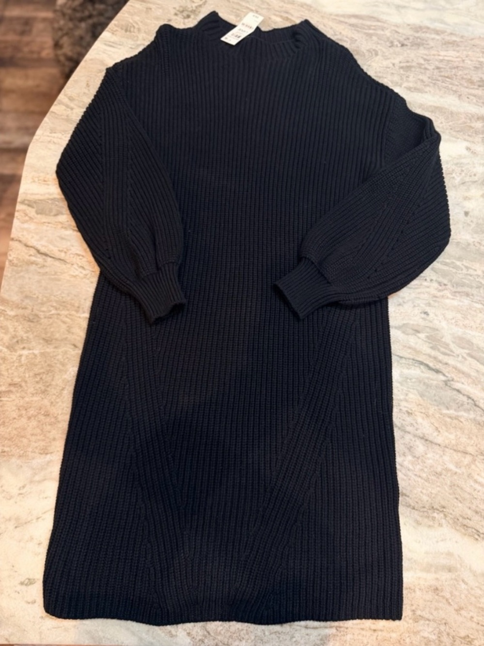 Style & Co Black Ribbed Knit Sweater Dress